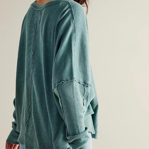 FREE PEOPLE Microphone Drop Thermal - Silver Pine Sz S - Picture 6 of 8